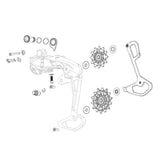 Rear Derailleur Inner Cage Sram Red Xplr AXS E1 Carbon Screws Aluminum Black