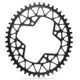 Absolute Black Oval Beach Racing 94 BCD 4-Bolt 1x Aluminium 46t Black Chainring
